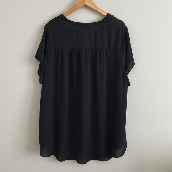 Torrid Georgette Hi-Low Tunic Black Blouse - Picture 11 of 12